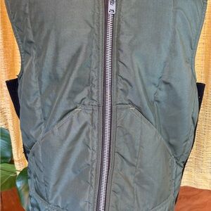Vintage Men’s Large Green Vest Full Zip Punk Grunge